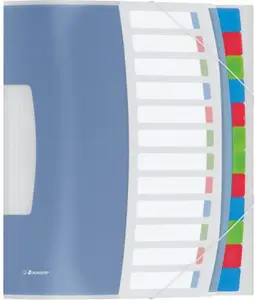 Mape-sadalītājs Esselte Vivida PP ar 6 cilnēm, A4, PVC, muguriņa 20 mm, zils/daudzkrāsains