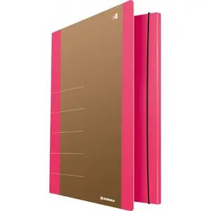 Folder with elastic Donau Life Donau, cardboard A4 500gsm, 3 flaps, pink