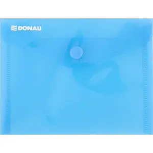 Envelope folder Donau A6 PP 180µ with snap fastener, blue