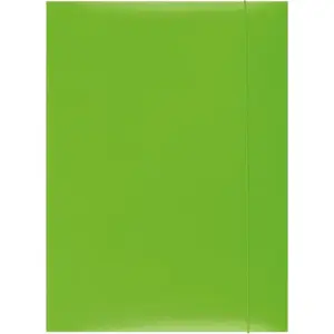 Office Products document folder with elastic, A4, 300 gsm, 3-pocket, green
