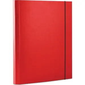 Document folder with elastic closure Office Products A4, polypropylene, 30 mm spine, 3-section, red