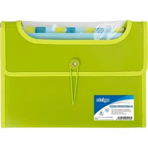 Plastic A4 document folder Strigo with 12 dividers, green
