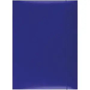Cardboard Document Folder with Elastic, Office Products A4, 300 gsm, 3-flap, blue