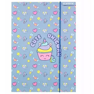 Document folder with elastic STARPAK TEC161 A4, plastic cover, transparent design, holds A4 sheets