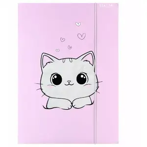 Document folder with elastic STARPAK STK TEC185 A4, illustrated cat plush cover, pack of 10
