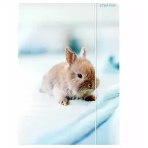 Document folder with elastic closure STARPAK A4, rabbit design, plastic pocket organiser
