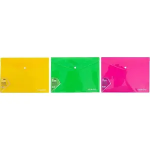 Document envelope A4 Astra neon snap closure assorted colors