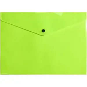 Document envelope Biurfol A4 polypropylene (PP) with snap fastener, neon color