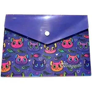 Plastic A5+ Document Folder with Clip Fresh — size A5+, printed kittens