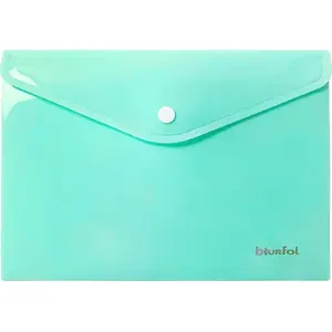 Envelope folder with snap Biurfol A5 PP pastel – plastic document wallet