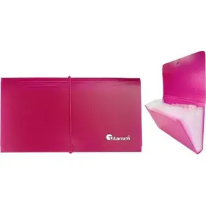 Document wallet Titanum Teczka segregująca TITANUM PP DL with elastic, 13 dividers, red