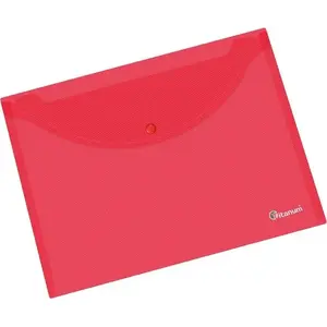 Envelope folder Titanum transparent red A4 — document holder, plastic sleeve