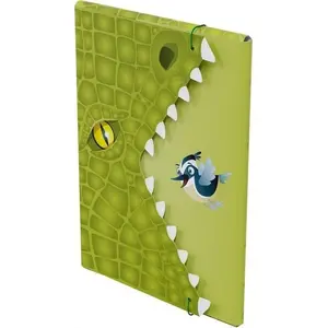 Document folder Monumi Teczka A4 with elastic closure 'Krokodyl' — A4 size, elastic band fastener