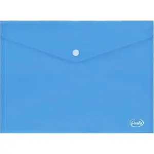 Folder envelope with button Forofis 91174 A4 blue PP 0.16 mm