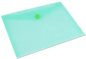 Folder envelope A5 with snap closure KOH-I-NOOR — PP plastic, green