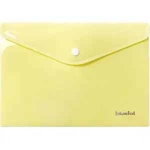 Envelope folder Biurfol A5 polypropylene (PP) with snap fastener, pastel colors