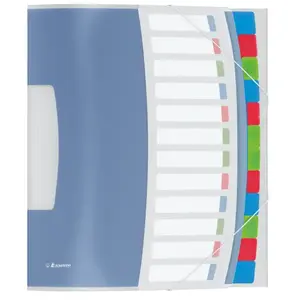 Binder/Divider Book ESSELTE Vivida PP with 12 tabs, A4, PVC, 266×320×20 mm, blue/multicolour