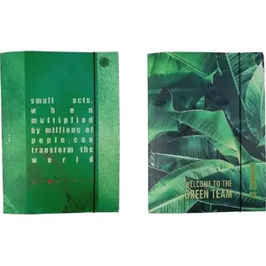Folder with elastic band Ziemia Obiecana Teczka A4 Think Green (10 pcs) — A4 document folder, cardboard, elastic closure