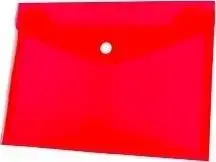 Plastic Document Envelope Tetis Koperta A5 with Snap Closure, red, pack of 12