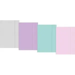 Document folder with elastic band INTERDRUK A5+ Pastel — pack of 10