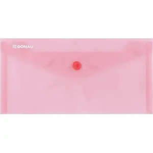 Envelope folder Donau with snap closure, PP, DL size, 180 µm, red