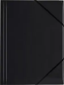 Folder Tetis Teczka A4 cardboard with elastic closure, black — pack of 6