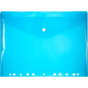 Plastic A4 folder with euro perforation Penmate model 380992, blue