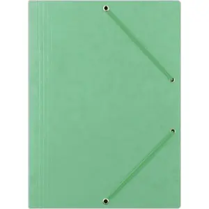 Folder with elastic Donau DONAU prespahn A4, 3 pockets, 390 gsm, light green
