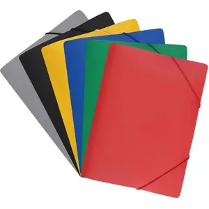 Document folder with elastic strap Biurfol TGS-01-05 — wide, black, office organizer