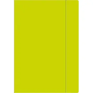 Document folder with elastic band INTERDRUK A4+ Fluo lime (10 pcs)