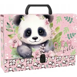 Derform file folder with handle A4, 95 mm spine, model TRGPA10, Panda 10 design