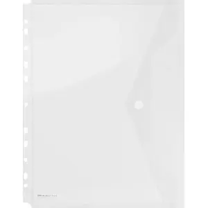 Document wallet Donau snap-close A4 polypropylene 200 μm with euro perforation transparent