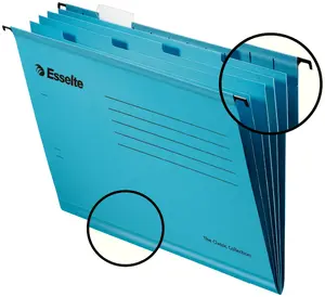 Suspension File A4 ESSELTE Classic with dividers, Blue, Paper/Plastic, 330×245 mm