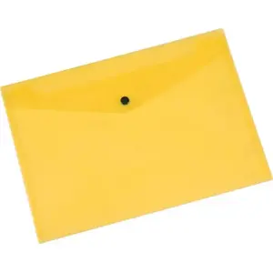 Document folder with snap closure Q-Connect KF03595, A4, PP 172 µm, transparent yellow