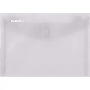 Document wallet envelope Donau with snap fastener, PP A6 180 µm, smoky