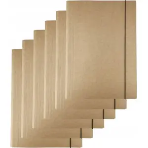 Cardboard A4 Document Folder with Elastic Closure TEKA Teczka Craft 6 pcs — for A4 Papers