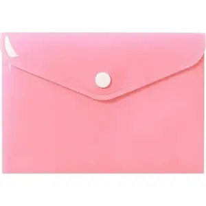 Document wallet envelope A6 Biurfol PP pastel pink — plastic folder for A6 papers