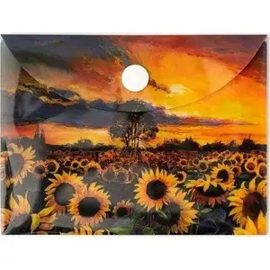 Document wallet TEKA Teczka kopertowa PP A7 with sunflower print, PP A7 envelope folder