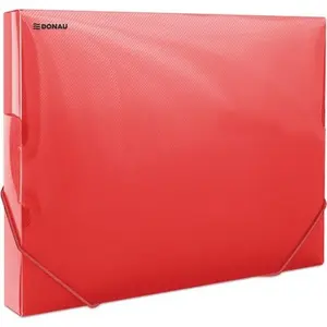Document folder with elastic band Donau DONAU A4/30 transparent red, PP 700 μm