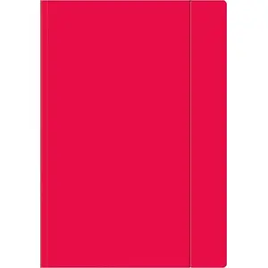 Folder with Elastic Band INTERDRUK A4+ Fluo Raspberry – pack of 10