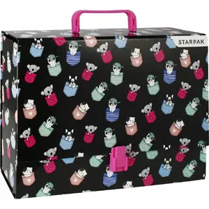 Document briefcase STARPAK TECZKA Z RACZKA A4/95mm MINISY STK PUD 1/8W – A4 folder with handle, 95 mm spine