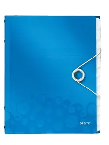 Staples Leitz Divider Book WOW PP 12 tabs A4 polypropylene blue metallic 265x320x17 mm