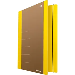 Folder with elastic band Donau Life Donau, cardboard A4 500 gsm, 3 flaps, yellow