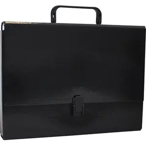 Document box folder Office Products A4 5 cm spine with handle and zipper, black