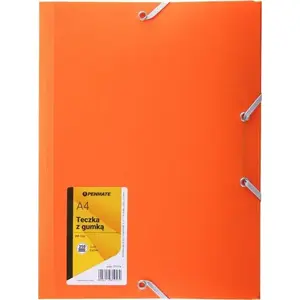 Folder with Elastic Closure Penmate Teczka A4 PP-101 orange, A4 document folder, plastic