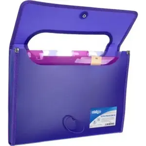 Document folder Strigo A4 with 6 dividers, V-file design, purple