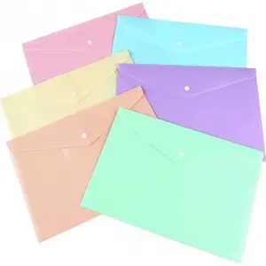 No name A4 envelope folder, polypropylene (PP), 235×328×0.18 mm, snap closure, pastel mix display