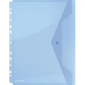 Envelope Folder Donau with Snap Closure, PP A4, 200 µm, Euro Perforation, Blue