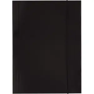 A4 cardboard folder with elastic band D.Rect — black, 300 g/m²