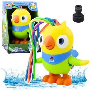 Водная игрушка-фонтан «Попугай» с подвижными элементами, LEANToys (жёлтая)